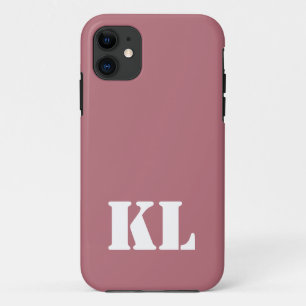 Rose Gold Metall Solid Color   Minimalist Monogram iPhone 11 Case