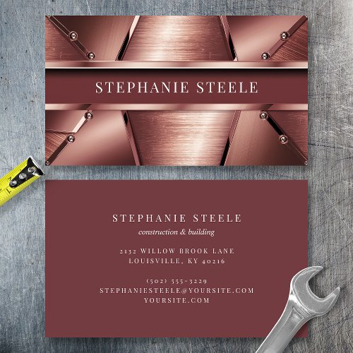 Rose Gold Metallic Business Card