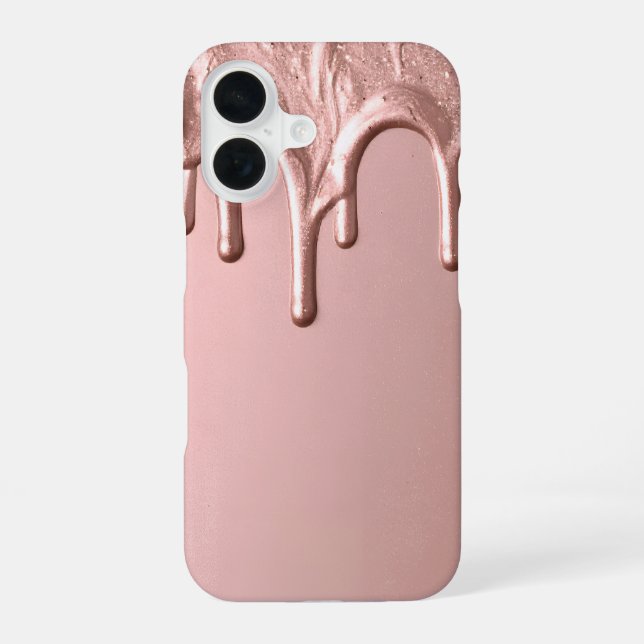 Rose Gold Metallic Drip Iphone Case (Back)