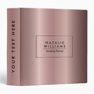 Rose Gold Metallic Foil 3 Ring Binder
