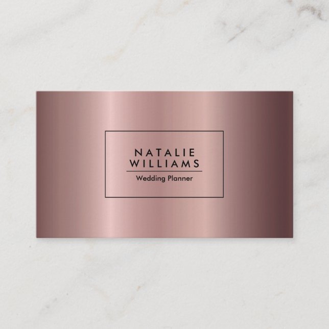 Rose Gold Metallic Foil Business Card (Front)