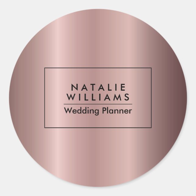 Rose Gold Metallic Foil Classic Round Sticker (Front)