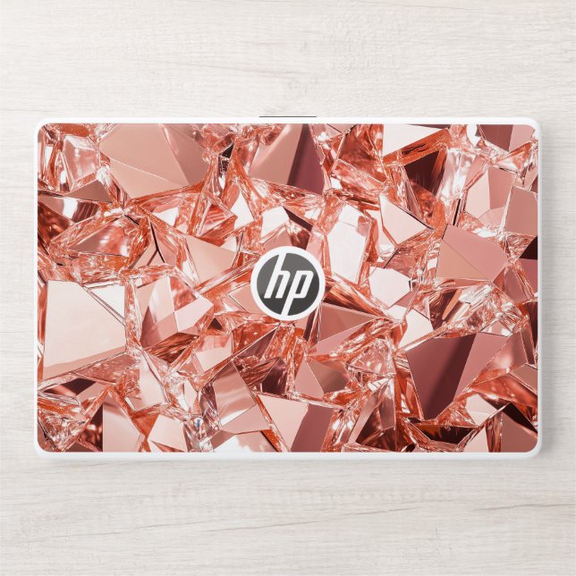 Rose Gold Metallic Fragment Scatter Abstract Textu HP Laptop Skin (Front)
