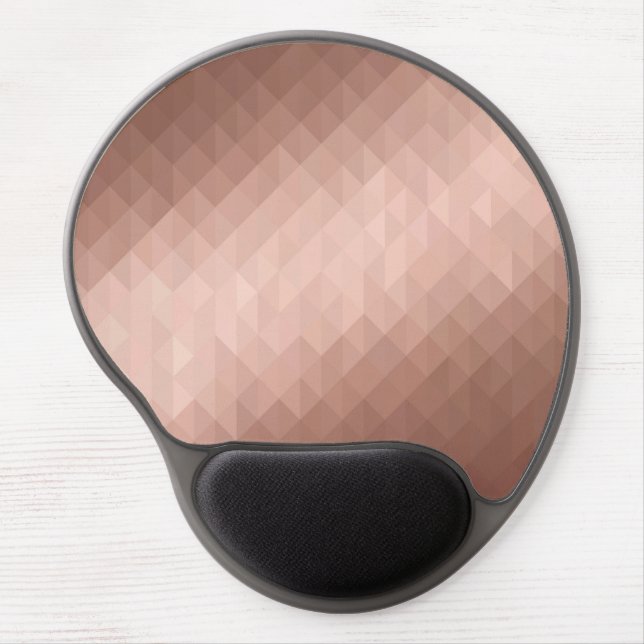 Rose gold metallic geometric design low poly chic gel mouse pad (Front)