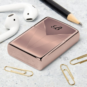Rose Gold metallic geometric design Zippo Lighter