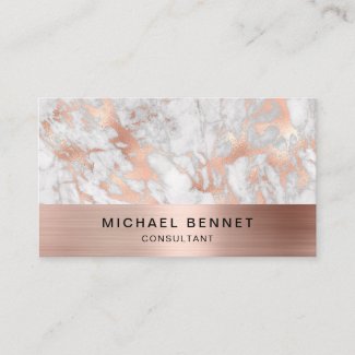 Rose Gold Metallic Gray White Marble Consultant