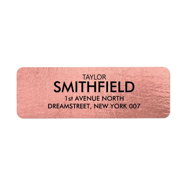 Rose Gold Metallic Label (Front)