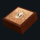 Rose Gold Metallic Look Pattern with Monogram Gift Box<br><div class="desc">An elegant gift box to hold keepsakes,  jewelry or other items,  this design features a rose gold metallic-look tile pattern with lovely medallion and monogram that you may personalize with your desired monogram or other text. To change the font,  select the "customize it" button.</div>