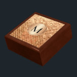 Rose Gold Metallic Look Pattern with Monogram Gift Box<br><div class="desc">An elegant gift box to hold keepsakes,  jewelry or other items,  this design features a rose gold metallic-look tile pattern with lovely medallion and monogram that you may personalize with your desired monogram or other text. To change the font,  select the "customize it" button.</div>
