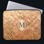 Rose Gold Metallic-Look Pattern with Monogram Laptop Sleeve<br><div class="desc">A unique rose gold metallic look tile pattern with coordinating monogram medallion and custom monogram that may be personalized to the monogram or text of your choice. If you wish to change the font or re-center a new monogram, choose the "customize it" button and you're all set. Protect your laptop...</div>