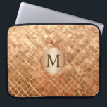 Rose Gold Metallic-Look Pattern with Monogram Laptop Sleeve<br><div class="desc">A unique rose gold metallic look tile pattern with coordinating monogram medallion and custom monogram that may be personalized to the monogram or text of your choice. If you wish to change the font or re-center a new monogram, choose the "customize it" button and you're all set. Protect your laptop...</div>