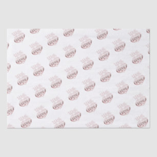 Rose gold metallic look Valentine heart love white Tissue Paper