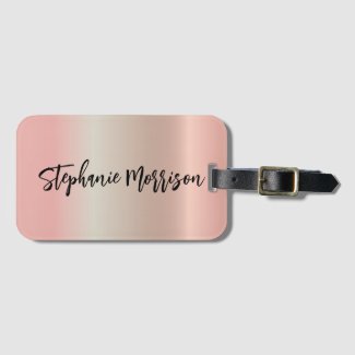 Rose Gold Metallic Minimalist Chic Trendy Script
