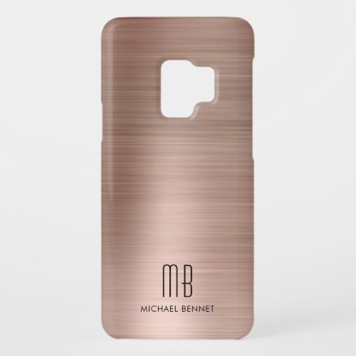 Rose Gold Metallic Monogram Case_Mate Samsung Galaxy S9 Case
