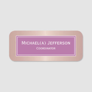 Rose Gold Metallic Pink Appearance and Wine Purple Name Tag