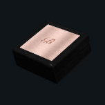 Rose Gold Metallic Texture Design Monogram Gift Box<br><div class="desc">Elegant,  slick rose gold metallic texture background image print,  modern design with a custom monogram.</div>