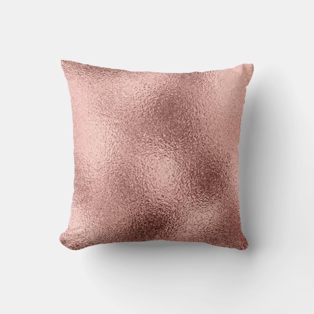 Rose Gold Metallic: Vintage Shine. Throw Pillow (Front)