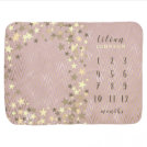 Rose Gold Milestone Girl Baby Blanket Rose Gold Milestone Girl Baby Blanket