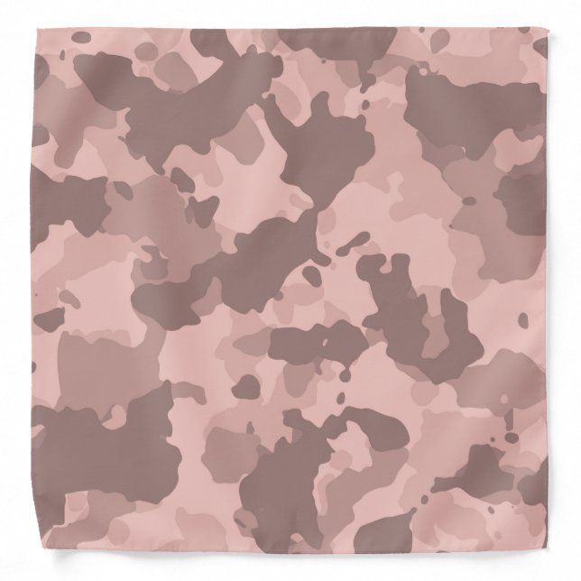 Rose Gold Military Camouflage Army For her Bandana (Front)
