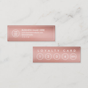 Rose Gold Mini Chic Modern Minimalist Loyalty Card