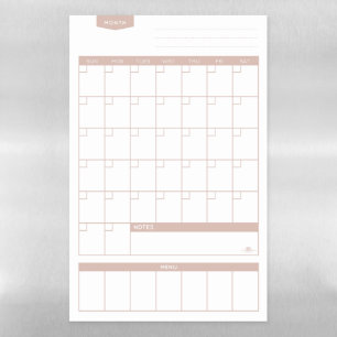 Rose gold minimal calendar magnet magnetic dry erase sheet
