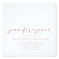 Rose Gold Minimal Script Modern Photo Wedding Invitation