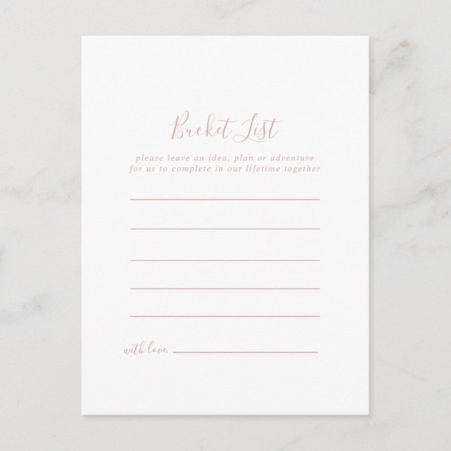 Rose Gold Minimalist Bucket List Cards (Front)