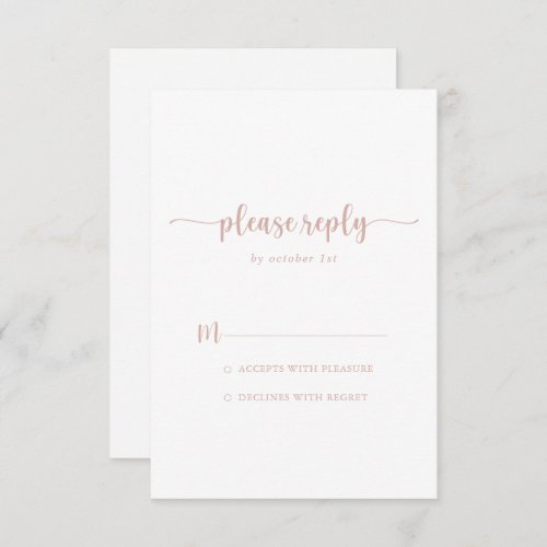 Rose Gold Minimalist Calligraphy RSVP