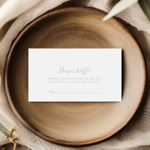 Rose Gold Minimalist Diaper Raffle Ticket  Enclosure Card
