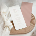 Rose Gold Minimalist Dinner Menu<br><div class="desc">This rose gold minimalist dinner menu card is perfect for a modern wedding. The simple and elegant design features classic and fancy script typography in rose gold.
This menu can be used for a wedding reception,  rehearsal dinner,  bridal shower or any event.</div>