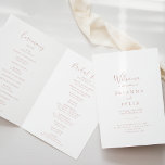 Rose Gold Minimalist Folded Wedding Program<br><div class="desc">This rose gold minimalist folded wedding program is perfect for a modern wedding. The simple and elegant design features classic and fancy script typography in rose gold. Include a quote or short message,  order of service,  wedding party and thank you message.</div>