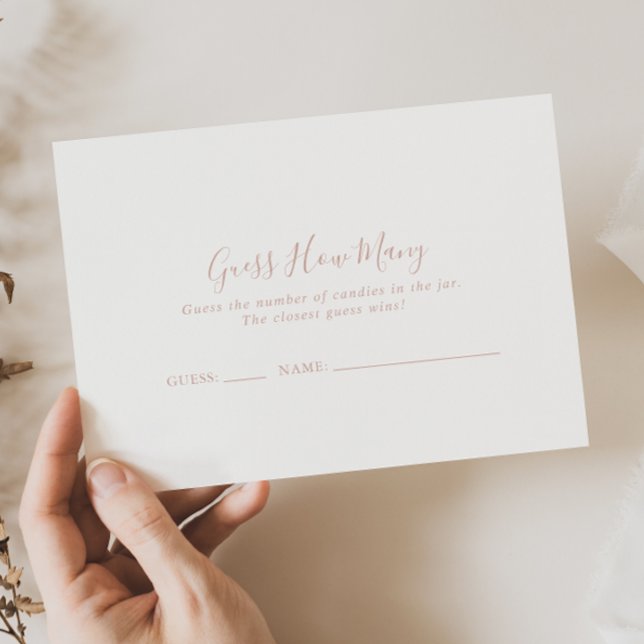 Rose Gold Minimalist Guess How Many Game Card (Creator Uploaded)