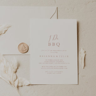 Rose Gold Minimalist I Do BBQ Engagement Party Invitation