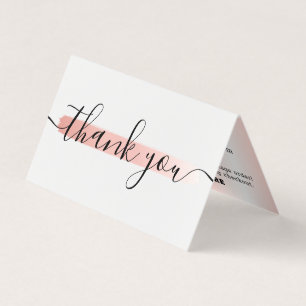 Rose Gold Minimalist Logo Customer Thank You Card