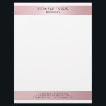 Rose Gold Minimalist Modern Trendy Template Letterhead<br><div class="desc">Rose Gold Minimalist Modern Trendy Template Elegant Letterhead.</div>