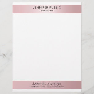 Rose Gold Minimalist Modern Trendy Template Letterhead