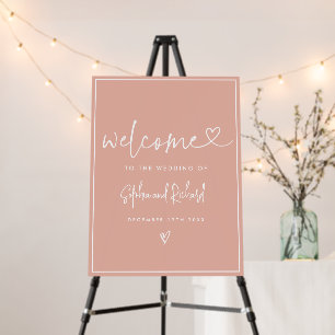 Rose Gold Minimalist Modern Wedding Welcome Foam Board