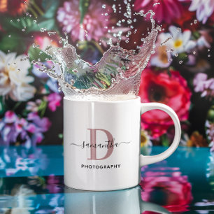 Rose Gold Minimalist Monogram Logo Coffee Mug