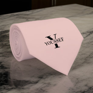 Rose Gold Minimalist Monogrammed Neck Tie