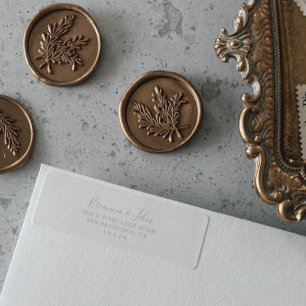 Rose Gold Minimalist Return Address Label