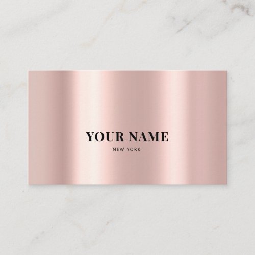 Rose Gold Minimalist Sleek Elegant Business Cards