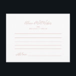 Rose Gold Minimalist Wedding Advice Card<br><div class="desc">This rose gold minimalist wedding advice card is perfect for a modern wedding. The design features a beautiful font in rose gold . These cards are perfect for a wedding, bridal shower, baby shower, graduation party & more. Personalize the cards with the names of the bride and groom, parents-to-be or...</div>