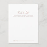 Rose Gold Minimalist Wedding Bucket List Cards<br><div class="desc">These rose gold minimalist wedding bucket list cards are the perfect activity for a modern wedding reception or bridal shower. The simple and elegant design features classic and fancy script typography in rose gold. 

Change the wording to suit any life event. Bucket list sign is sold separately.</div>