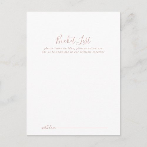 Rose Gold Minimalist Wedding Bucket List Cards