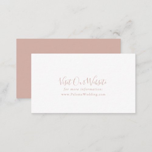 Rose Gold Minimalist Wedding Website Enclosure Card