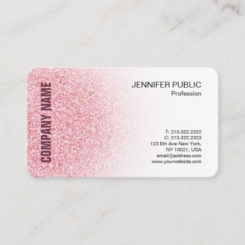 Rose Gold Minimalistic Modern Elegant Template Business Card