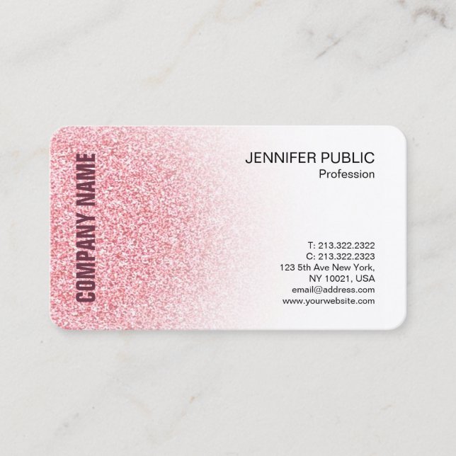 Rose Gold Minimalistic Modern Elegant Template Business Card (Front)