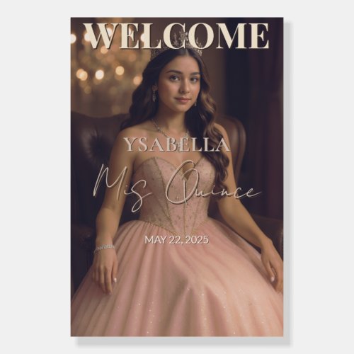 Rose Gold Mis Quince Welcome Sign