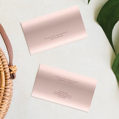 Rose Gold Modern Beauty and Makeup Business Card