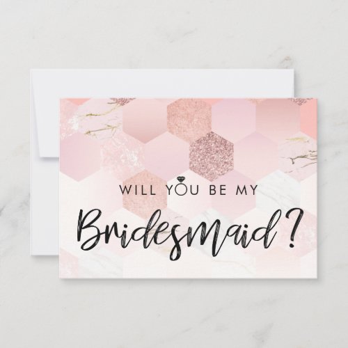 Rose Gold Modern Bridesmaid Proposal